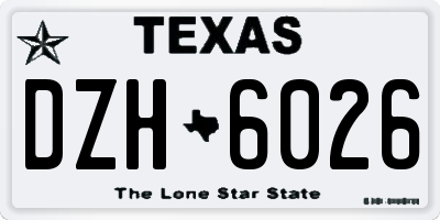 TX license plate DZH6026