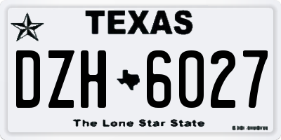 TX license plate DZH6027
