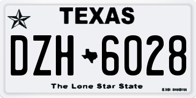 TX license plate DZH6028