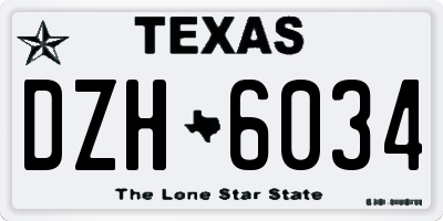 TX license plate DZH6034