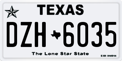 TX license plate DZH6035