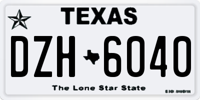 TX license plate DZH6040