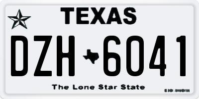 TX license plate DZH6041
