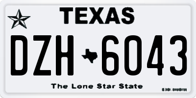 TX license plate DZH6043