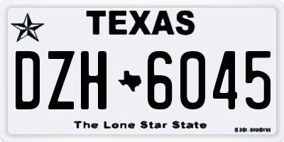 TX license plate DZH6045