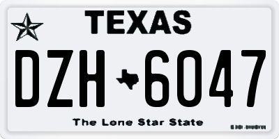 TX license plate DZH6047