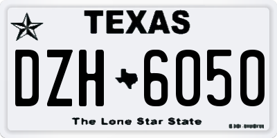 TX license plate DZH6050