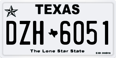 TX license plate DZH6051