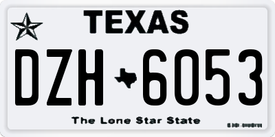 TX license plate DZH6053