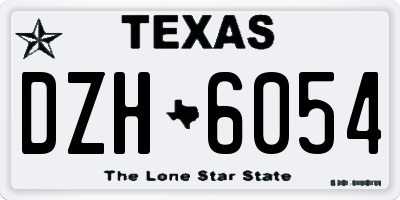 TX license plate DZH6054