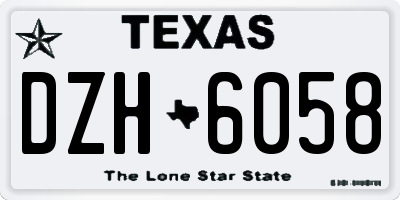 TX license plate DZH6058