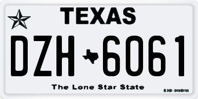 TX license plate DZH6061