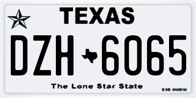 TX license plate DZH6065