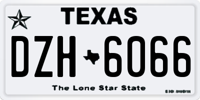 TX license plate DZH6066