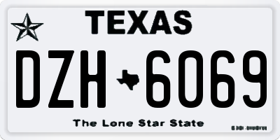 TX license plate DZH6069