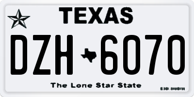 TX license plate DZH6070