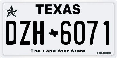 TX license plate DZH6071