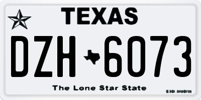 TX license plate DZH6073