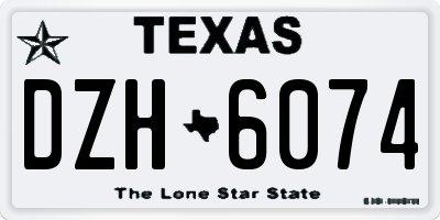 TX license plate DZH6074