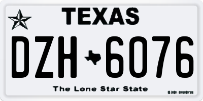 TX license plate DZH6076