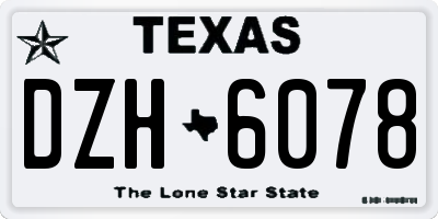 TX license plate DZH6078