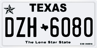 TX license plate DZH6080