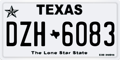 TX license plate DZH6083