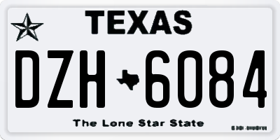 TX license plate DZH6084