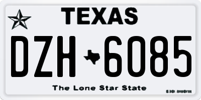 TX license plate DZH6085