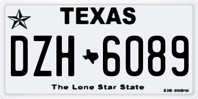 TX license plate DZH6089