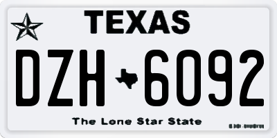 TX license plate DZH6092