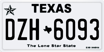 TX license plate DZH6093