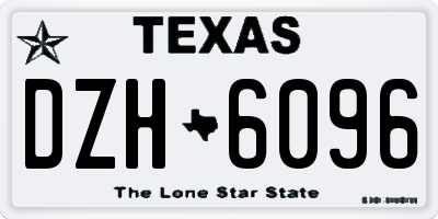 TX license plate DZH6096