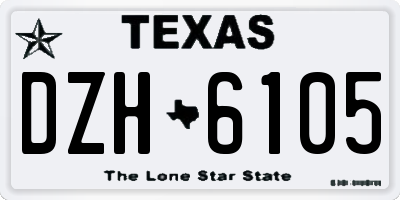 TX license plate DZH6105