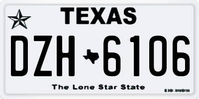 TX license plate DZH6106