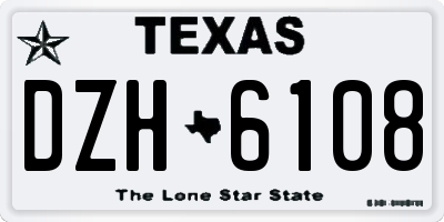 TX license plate DZH6108