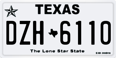 TX license plate DZH6110
