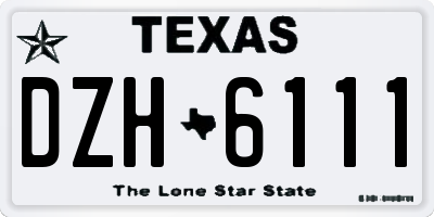 TX license plate DZH6111