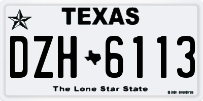 TX license plate DZH6113
