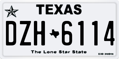 TX license plate DZH6114