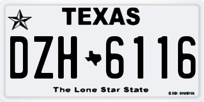 TX license plate DZH6116