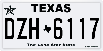 TX license plate DZH6117