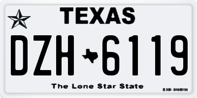 TX license plate DZH6119