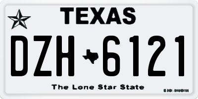 TX license plate DZH6121