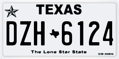 TX license plate DZH6124