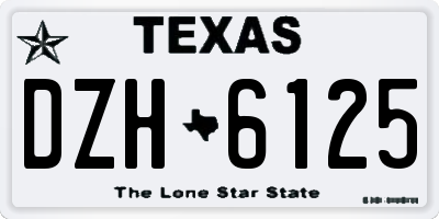 TX license plate DZH6125