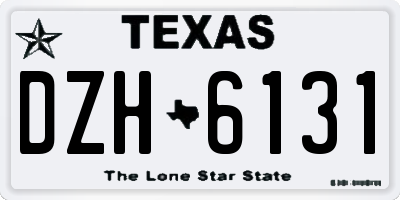 TX license plate DZH6131