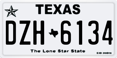 TX license plate DZH6134