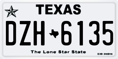 TX license plate DZH6135