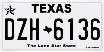 TX license plate DZH6136